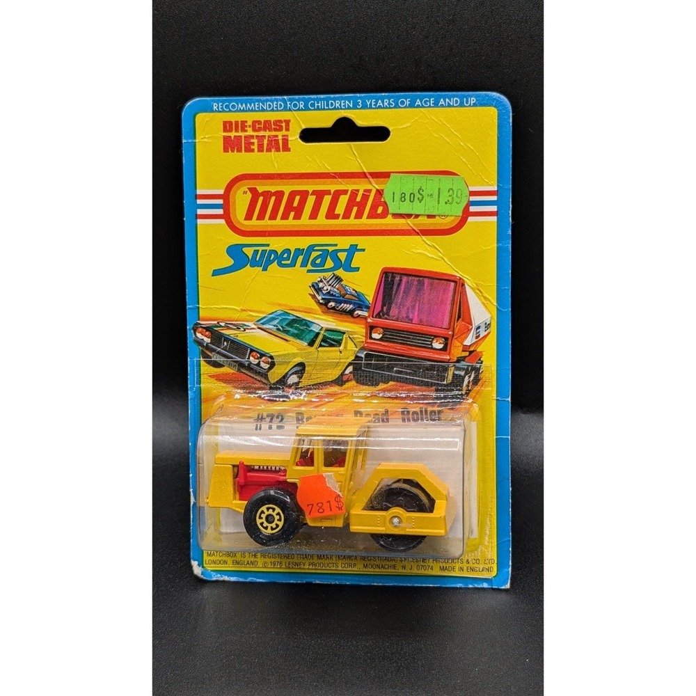 1976 Matchbox Leaney Superfast #72 Bomag Road Roller Vintage Diecast